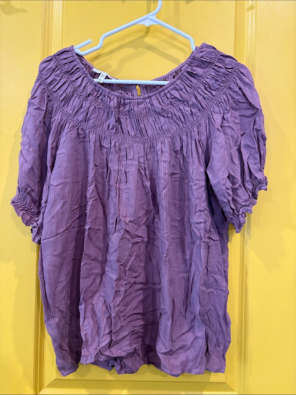 Plum Maurices Smocked Peasant Top - Women's Casual Blouse